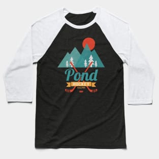 Retro Pond Hockey Baseball T-Shirt